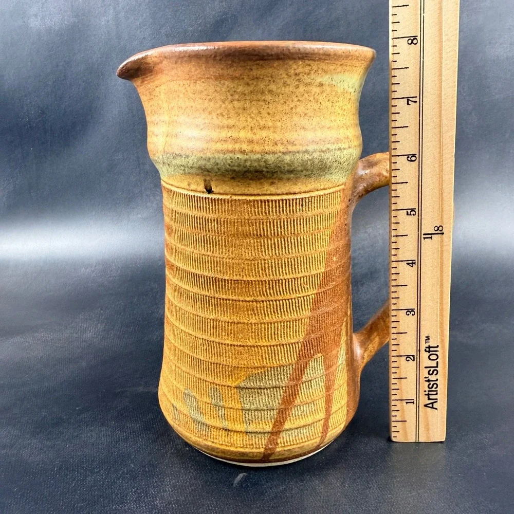 Kenneth Starbird Studio Pottery Stoneware Pitcher Signed Hand Thrown Jug